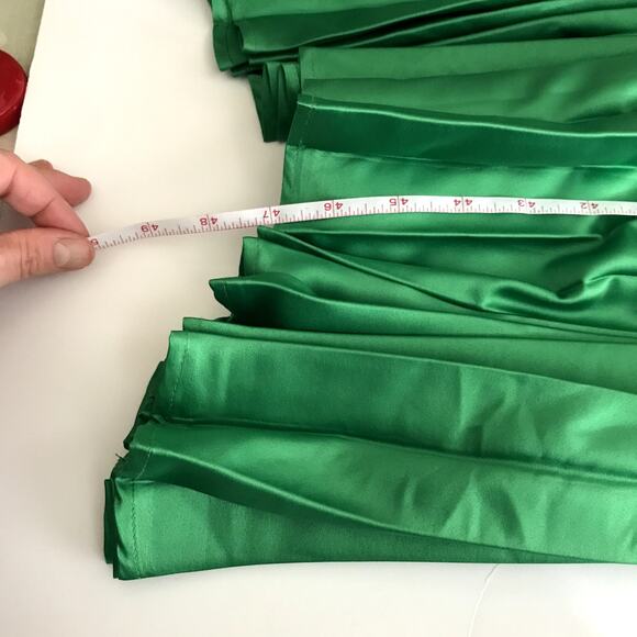 Nicole Miller Dress Small Midi Satin Flowy 90s Slip Cruise Party Kelly Emerald - Picture 11 of 12